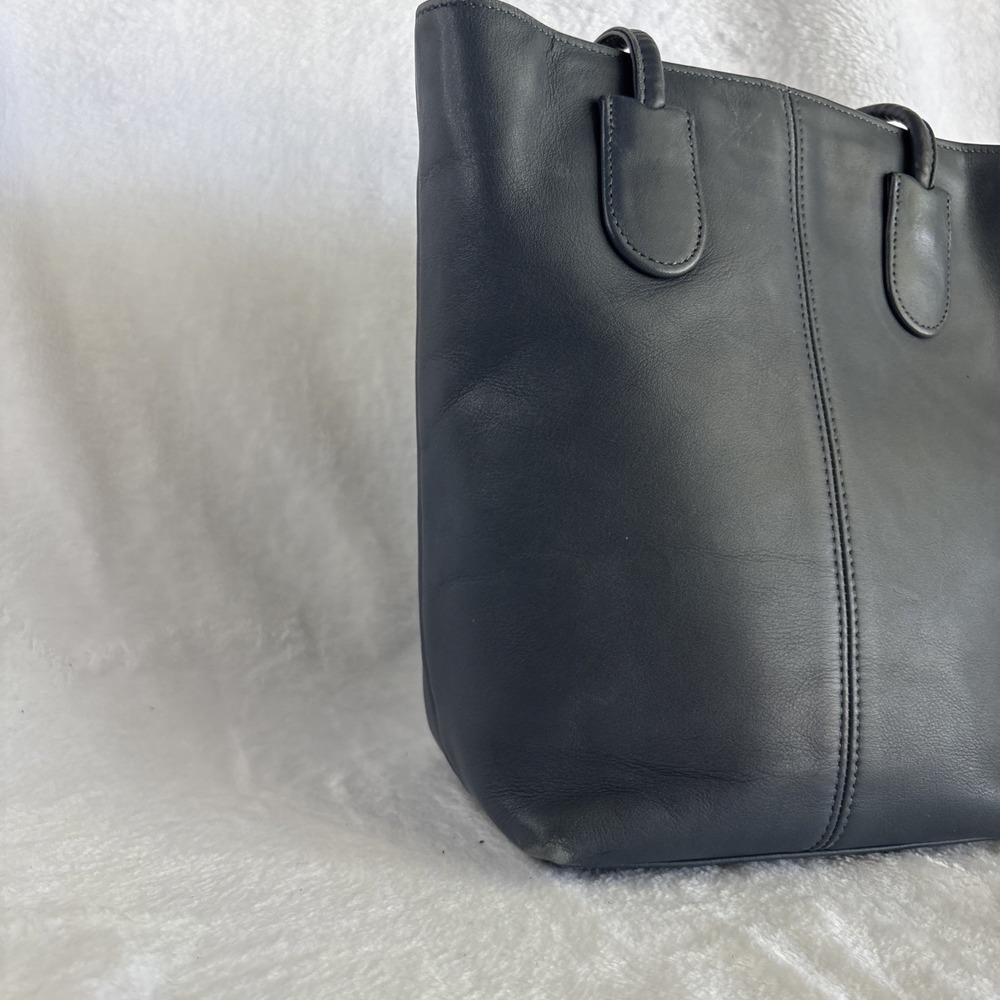 Vintage COACH Mini Lunch Tote Blue Leather Small Bag Hangtag 4068 90s USA - Picture 8 of 16